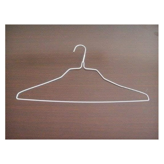 100 Wire Clothes Hangers 18 Inch - White Shirt Hangers 14.5 Gauge - Light Weight Garment Hangers - Heavy Duty Metal Hangers for Closet Organization