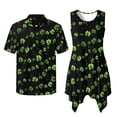 thumbnail image 6 of Psesaysky St. Patrick's Day Aloha Shirts and Tank Sundress Plus Size Couples Hawaiian Matching Outfits Green Leaves Irish Outfits Mens Button Down Shirts or Women Sleeveless Beach Sundress-2XL, 6 of 7