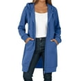 thumbnail image 2 of Long Hoodies for Women 2025 Long Sleeve Zip Up Plain Hooded Sweatshirt with Pockets Cardigan Jacket Coat, 2 of 5