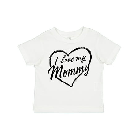 

Inktastic I Love My Mommy in Black Chalk Heart Gift Toddler Boy or Toddler Girl T-Shirt