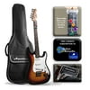 Ameritone "Learn to Play" Double Cutaway Tobacco Sunburst Electric Guitar with Play-A-Tab Chord Former, Headphone Amplifier, Gig Bag, and 3-Month Lesson Subscription