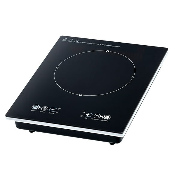 KFFKFF Portable Induction Cooktop, 1800W Electric Induction Burner with 9 Temperature Settings, Countertop Induction Hot Plate with 3H Timer, Child Lock, Easy to Clean, for Home Kitchen Cooking