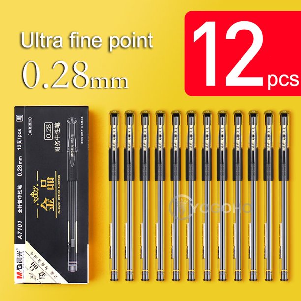 Bolígrafo de Gel ultrafino de 0,28mm, tapa de secado rápido Simple y creativa, suministros para diario, 12 unids/lote por caja