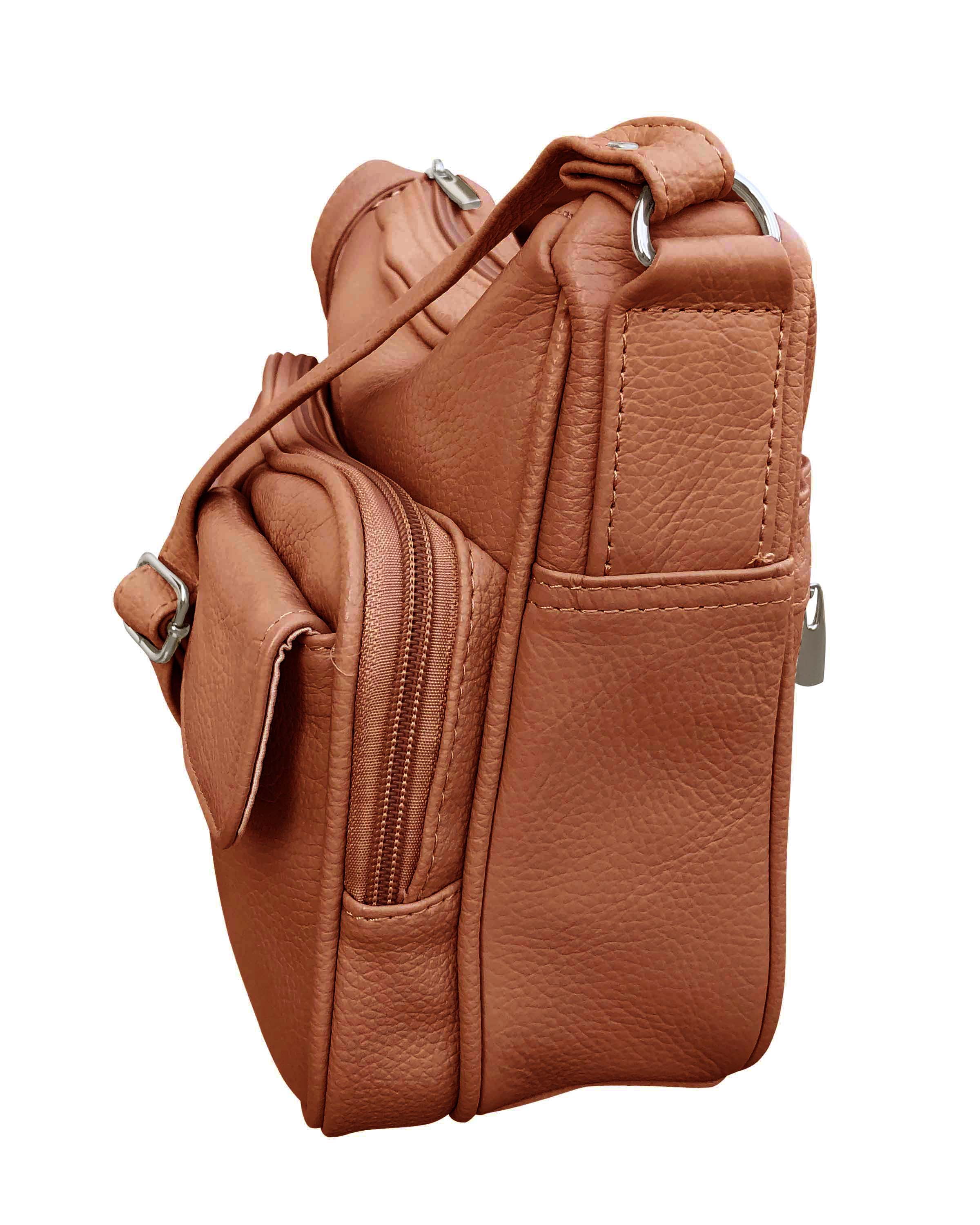 Leather Crossbody Wallet Pielino Brown Purse w Shoulder Strap