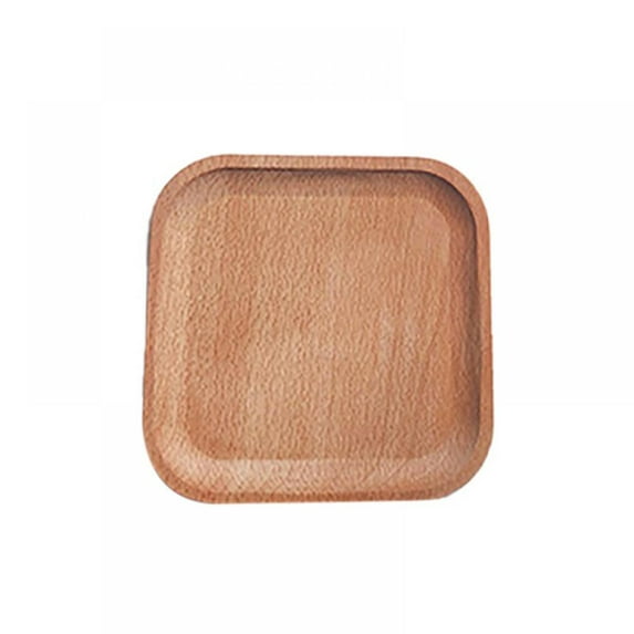 Japanese Style Wood Tray Oval Beech Small Wooden Disc Circular Wooden Dessert Plate Cake Tray