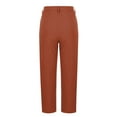 thumbnail image 6 of Olyvenn Women's Summer Linen Pants Casual Dressy High Waisted Capris with Pockets Lightweight Comfy Beach Vacation Work Pant Orange S, 6 of 6
