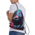 thumbnail image 3 of Drawstring Backpack - Lively Cute Turtle Splash Proof Small Drawstring Gym Bag for Women Men, Cinch Sports String Bag Backpack for Travel Swimming Beach, 3 of 8