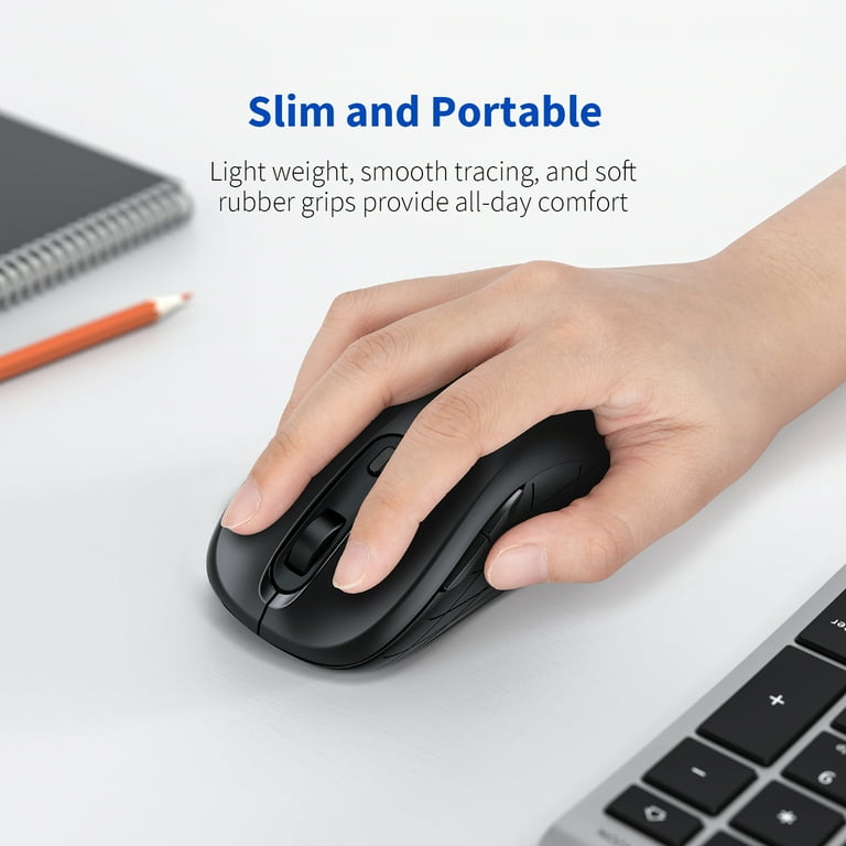 Bluetooth Ergonomic Mouse, Vssoplor BT1+BT2+2.4G Wireless Vertical Optical  Mouse,1000 / 1600 / 2400 DPI and 5 Buttons Mice for Laptop, PC, Computer,  Mac OS 