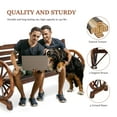 thumbnail image 5 of VINGLI Wooden Wagon Wheel Arms and Sturdy Seat Outdoor Bench, 5 of 9