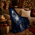 thumbnail image 3 of Blue Eyed Cat in Moonlit Garden, Mystical Celestial Style for Cat Lovers, Starry Night Cat Portrait and Birthday Gift, Cozy Flannel Blanket for Bedroom and Reading Nook, Home Decor, 3 of 9