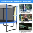thumbnail image 5 of YORIN Trampoline with Enclosure Net, 1200LBS 12FT 14FT 15FT 16FT Trampoline for 4-5 Kids Adults with Basketball Hoop, Ladder, Light, Sprinkler, Socks, Outdoor Heavy Duty Trampoline, 5 of 9
