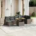 thumbnail image 1 of vidaXL 8 Piece Garden Sofa Set with Cushions Grey Poly Rattan, 1 of 5