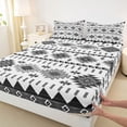 thumbnail image 3 of Homewish Triangle Rhombus Geometric Full Size Sheets,Vintage Bohemian Aztec Bed Sheets,Gray White Sheet Sets For Adults,Luxury Bedroom Decor,4-Piece, 3 of 7
