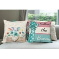 thumbnail image 3 of Ambesonne Easter Throw Pillow Cover 4 Pack, Follow the Bunny Egg Hunt, 20", Pink Seafoam Eggshell, 3 of 4