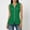 *Green, variant on Women's Sleeveless V Neck Blouse with Zip-Front and Button ,Textured Casual Top Green,Womens Plus XXL