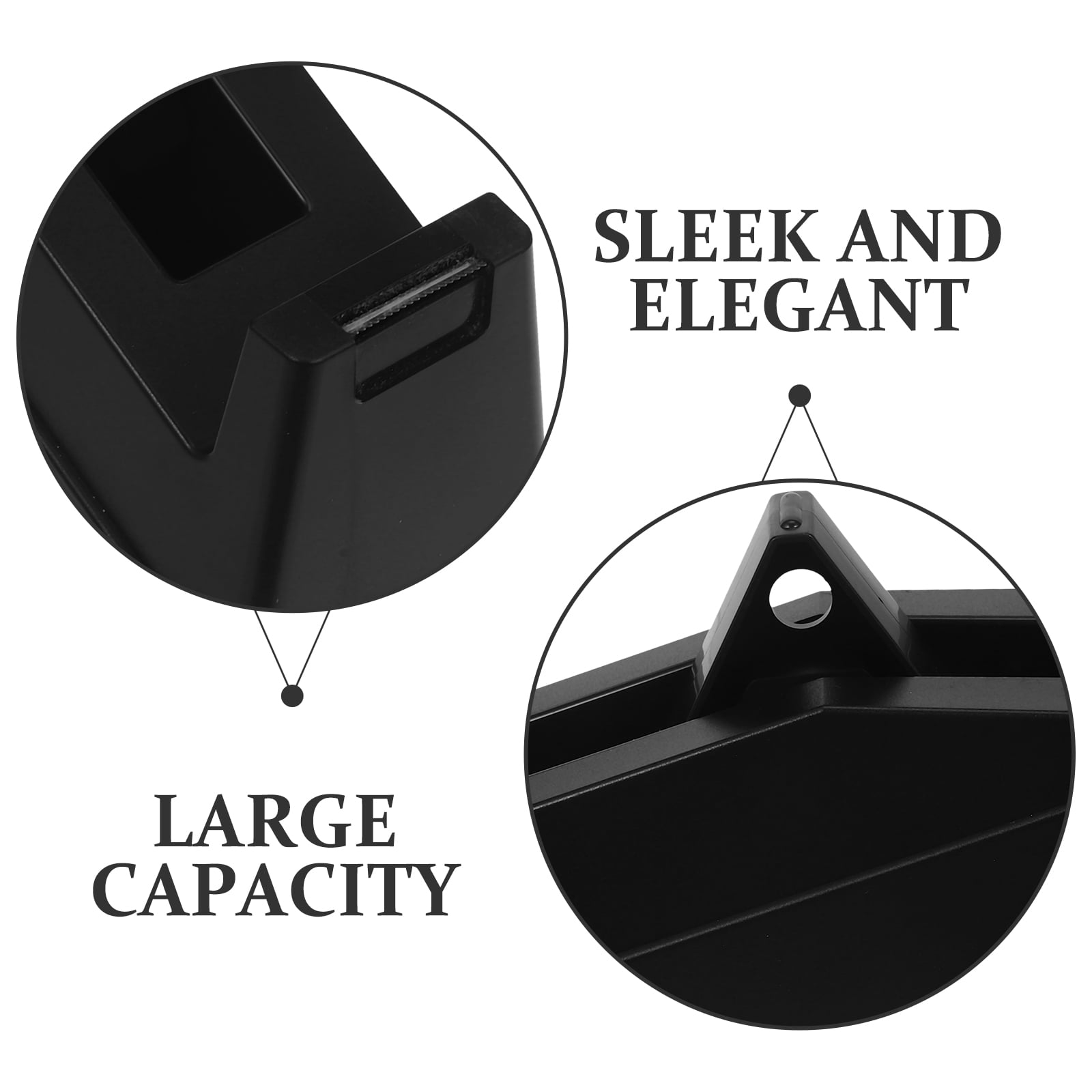 Raindrops Black Plastic Tape Dispenser Holder - 1 Set for Smooth Cutting and Versatile Use in Home, Office, and More