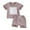 Purple, variant on WIBACKER Mamas Baby Boy Girl Clothes Summer Short Sleeve Bestie Letter Print T-Shirt Tops Shorts Set Cotton Outfit