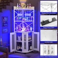 thumbnail image 6 of Homieasy Corner Bar Cabinet with Power Outlet, Industrial Wine Cabinet with LED Strip and Glass Holder, 5-Tiers Liquor Cabinet Bar Unit for Home, Corner Display Cabinet for Small Space, White, 6 of 7