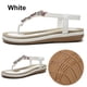 thumbnail image 5 of Zapatos Verano Sandalias Planas Bohemio Elástico Tobillo Correa Rhinestone para Mujer, 5 of 9