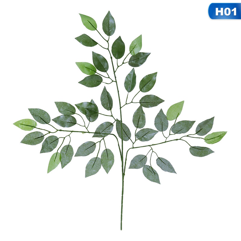 AkoaDa 12 Pcs Ficus Branch Tree Spray Green Artificial Plant Flowers Fake Leaves Leaf Home Decor