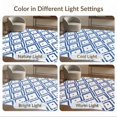 thumbnail image 6 of ODIKA 3'x5' White Blue Geometric Diamond Lattice Washable Area Rug Contemporary Interlocking Square Motifs Non-Slip, Flatweave, Easy Care for Hallway, Laundry Room, 6 of 6