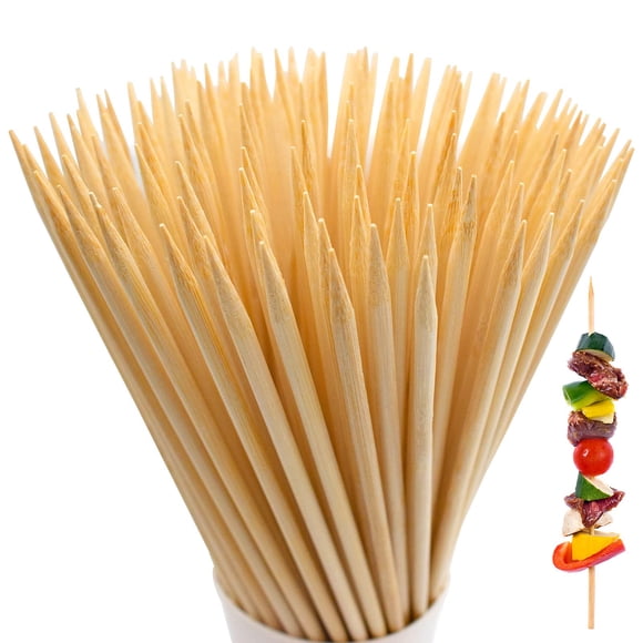 BLUE TOP Natural Bamboo Skewers 12inch ?=4mm Pack 200;Bamboo Sticks for Grilling, BBQ, Kabob,; Candy Sticks for Fruits, Candies, C