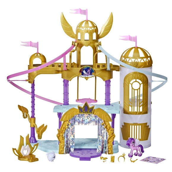 My Little Pony: une Nouvelle Génération Film Royal Racing Ziplines - Jouet Château de 22 Pouces avec 2 Ziplines Mobiles, Figurine Princesse Pipp Petals