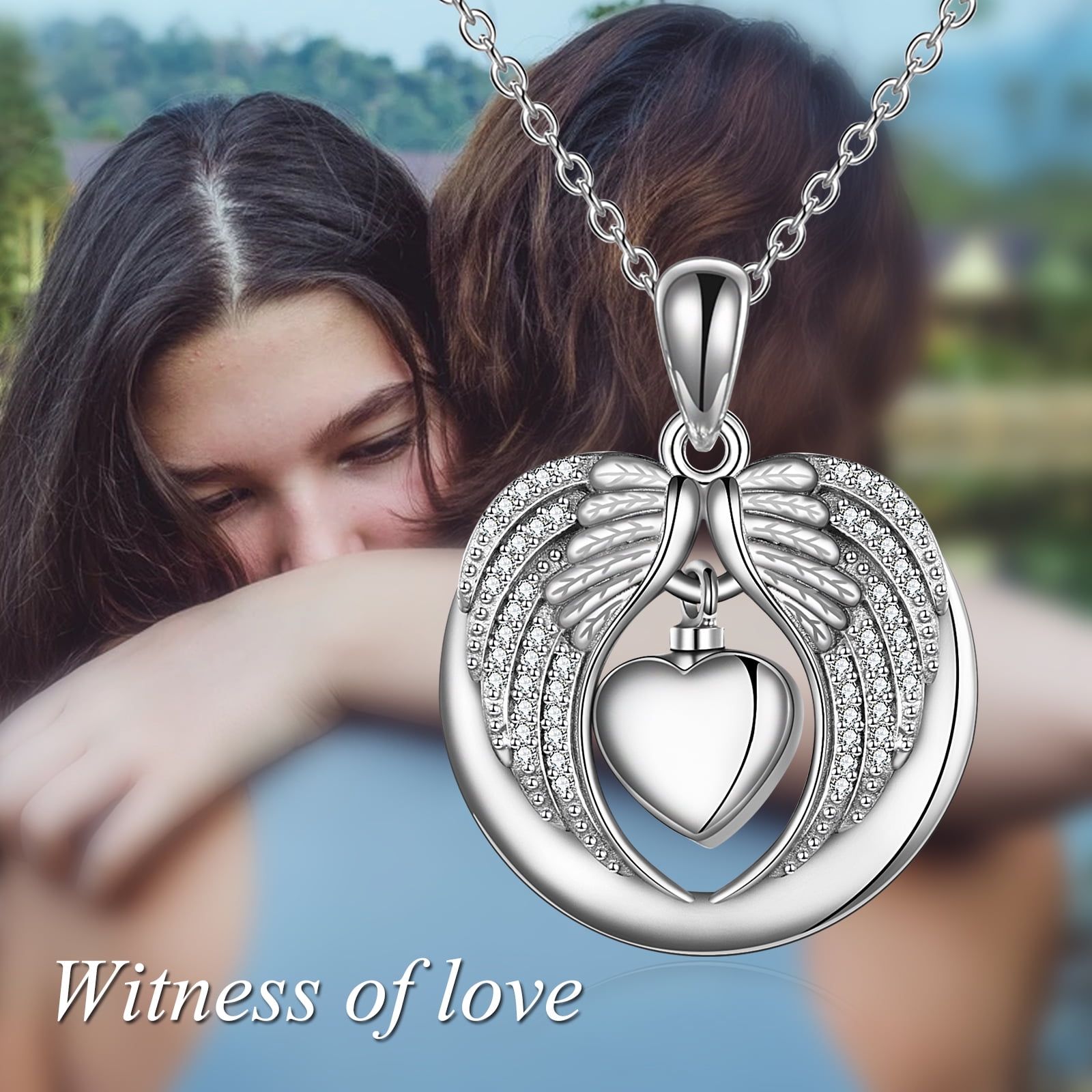 Sterling Silver Urn Necklace for Ashes Circle of Life Cremation Jewelr
