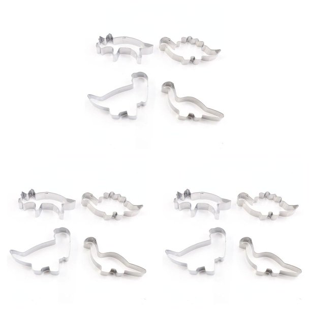 Kearding 4Pcs Biscuit Molds Steel Crafting Fondant Candy Embossed Cake Dessert Die Mould Decorating Dinosaur-Shaped Non-stick Casting Type1 NO1 Kearding CBP025257