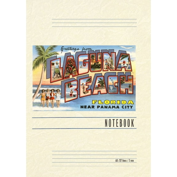 Vintage Lined Notebook Greetings from Laguna Beach, Florida (Paperback)
