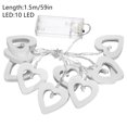 thumbnail image 1 of Wooden Heart Lights String 10 LED Lights Valentine's Day Love Lights String Lamp Party Decor Warm Outdoor String Lights Battery Operated, 1 of 5