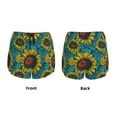 thumbnail image 5 of Xecao's Sunflowers for a double-layer running short for women, perfect for gym, tennis, and more, featuring a convenient pocket., 5 of 9