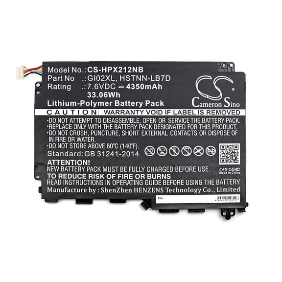 4350mAh GI02XL TPN-Q169 832489-421 833657-005 HSTNN-LB7D 841565-001 Battery for HP Pavilion X2 12-B010N Pavilion x2 12-b030ng Pa