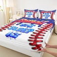 thumbnail image 3 of Feelyou Eat Sleep Ice Queen Sheet Sets for Teens, Baseball Gamer Gaming Flat Sheet, Kawaii Ice Cream Blue Queen Fitted Sheet, Super Cozy Room Decor, 4 Pieces, 3 of 7