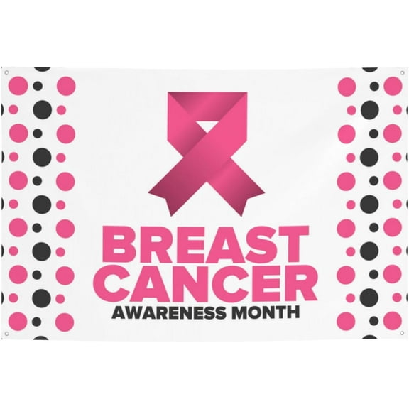 Breast Cancer Awareness Banner Backdrop Large Banner Decorations Yard Signs Indoor Outdoor Party Decorations 47x71 Inch