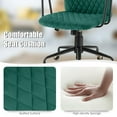 thumbnail image 6 of Giantex Ergonomic Swivel Adjustable Home Office Chair, Upholstered Velvet Leisure Chair w/Rubber Wood Armrests, Green, 6 of 8