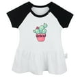 thumbnail image 1 of Nature Cactus Pattern Dresses For Baby, Newborn Babies Skirts, Infant Princess Dress, 0-24M Kids Graphic Clothes (Black Raglan Dresses, 18-24 Months), 1 of 4