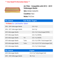 thumbnail image 2 of Air Filter - Compatible with 2012 - 2019 Volkswagen Beetle 2013 2014 2015 2016 2017 2018, 2 of 2