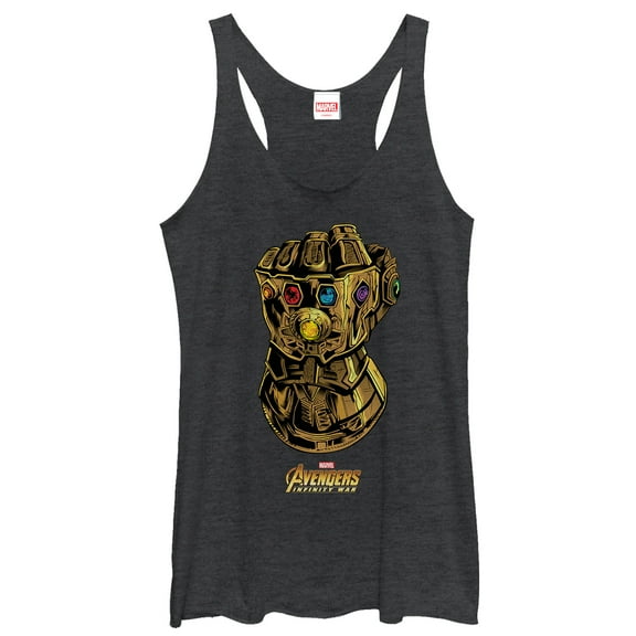 Women's Marvel Avengers: Avengers: Infinity War Power Gauntlet  Racerback Tank Top Black Heather Medium
