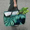 thumbnail image 7 of Tropical Jungle Palm Leaves Reusable Foldable Oxford Cloth Collapsible Easter Basket Storage Bin Bag with Large Capacity, 7 of 7