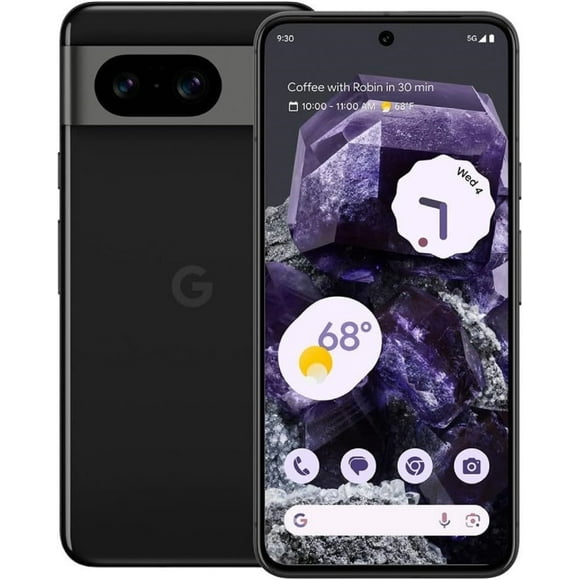 Google Pixel 8 5G 128GB - Obsidian 6.2" OLED Display - 50MP Dual Rear & 10.5MP Front Camera - 4575mAh Battery Google Tensor G3 Processor - Certified Refurbished - Unlocked Excellent Condition