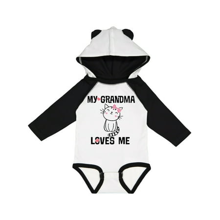 

Inktastic My Grandma Loves Me Girls Kitty Gift Baby Girl Long Sleeve Bodysuit