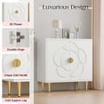 thumbnail image 5 of Tolead Modern Sideboard Buffet Cabinet with Flower Pattern Panel, 6 Shelves, White, 5 of 8