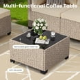 thumbnail image 2 of STARY 7 Pieces Rattan Outdoor Conversation Set, Patio Sectional Furniture Set with Glass Coffee Table, Cream, 2 of 9