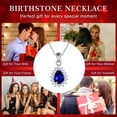 thumbnail image 5 of AUNOOL S925 Sterling Silver Birthstone Necklace for Women 2CT Birthstone Necklace Drop Cut Birthstone Pendant Necklace Birthday Gifts for Women, 5 of 7