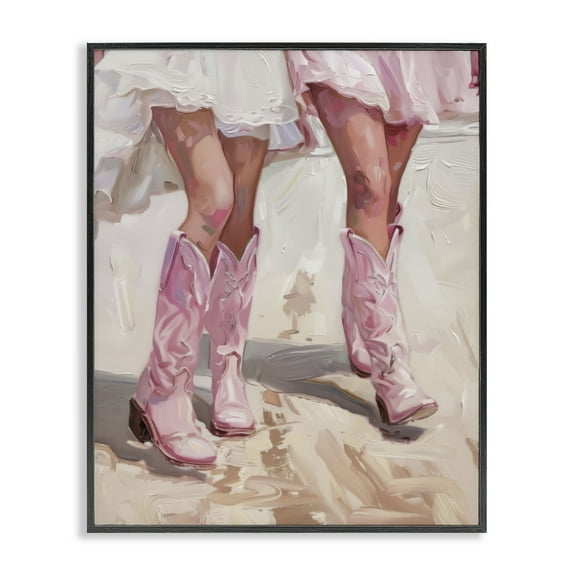 Stupell Industries Coastal Cowgirls Stepping People Painting Black Framed Art Print Wall Art, 11 x 14