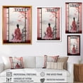 thumbnail image 4 of Designart "Window View of Japan with Pink Woman II" Landscapes Canvas Wall Art - Traditional Pink Japan Entryway Wall Art Print, 4 of 6