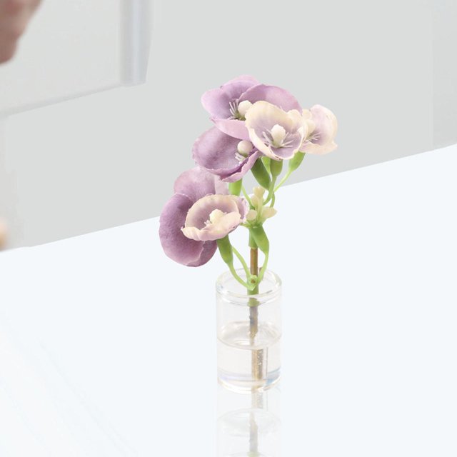 Flor en Paisaje Estático Modelo Escala 1: 6 Sala de Estar Modelo de Bonsái Artificial para Mini Modelo de Casa Violeta Macarena mini casa de muñecas en maceta