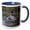 Blue/White, variant on 3drose, Mallard Drake Lifting Off., 11oz Magic Transforming Mug