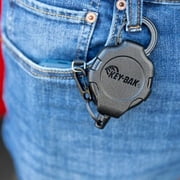 KEY-BAK Universal Anti-Theft Smartphone Case Tether, Easy Charging Retractable Carabiner Clip-Black